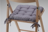 Подушка на стул с завязками 40х40 см (серый)