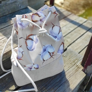 Рюкзак жіночий тканинний Бутони бавовни