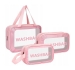 Набор прозрачных сумок-косметичек Washbag Pink 30см 26см 20см