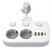 Фото3 Универсальный сетевой удлинитель Power Socket 2 розетки + 3USB + Type-C, 2500W
