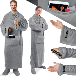 Плед в виде халата с рукавами длинный 140x170см Фото Плед в виде халата с рукавами длинный 140x170см