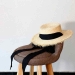 Соломенная шляпа канотье с завязками