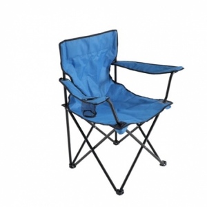 Складное кресло-стул для пикника с подстаканником в чехле 50х50х80 см (синий)