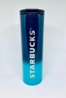 Термокружка глянцевая с блестками Starbucks 473мл (Blue)