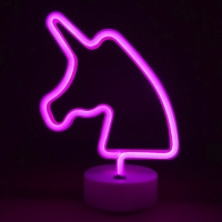 Фото Неоновый ночник-светильник Единорог LED для комнаты