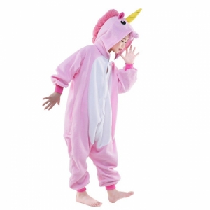 Детская пижама кигуруми Единорог (розовый) 120 см
