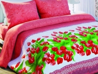 Постельное белье Солодкий сон, размер двуспальный евро, дизайн Красные тюльпаны