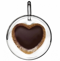 Фото Чашка для чая и кофе с двойным дном в форме Сердце 280мл