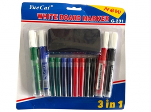 Фото Набор маркеров для доски Whiteboard Marker, 12 шт + губка для стирания