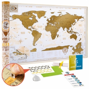 Скретч карта Discovery Map World Gold на английском языке