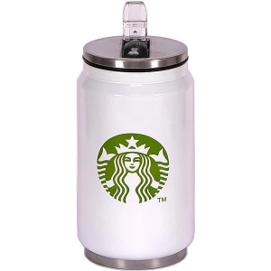 Термокружка из нержавеющей стали 450 мл с трубочкой и крышкой, термостакан для кофе и холодных напитков