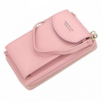 Фото Кошелёк женский, мини-сумочка на плечо Baellerry 3 в 1 (розовый)