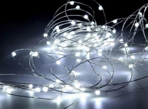 Garland LED dew on batteries 10 m, 100 LED (White)