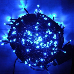 LED festoon 300 LED, black cord, (blue)