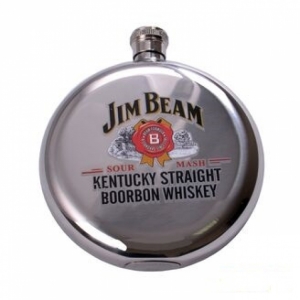 Flask round Jim Beam silver
