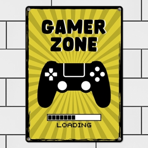 Табличка интерьерная металлическая Gamer zone
