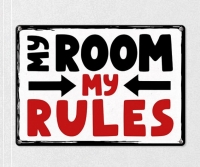 Табличка интерьерная металлическая My room my rules