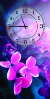 Часы на холсте Ночной цветок 25х50