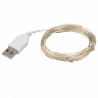 Гирлянда светодиодная роса USB 10 м, 100 LED (Белый)