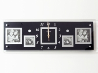 Часы настенные Семейные воспоминания на 4 фото черные