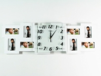 Часы настенные Семейные воспоминания на 8 фото белые