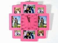 Часы настенные семейные на 8 фото розовые