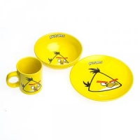 Детский набор посуды Angry Birds желтый