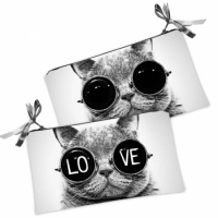 Косметичка-кошелек кот Love