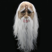 Латексная маска Старик с волосами