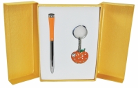 Подарочный набор ручка и брелок Мелия оранжевый