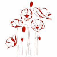 Виниловая Наклейка Red Flowers