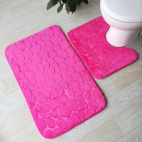 Набор 3Д ковриков в ванную комнату Камушки 2 шт розовый