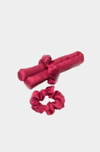 Атласные бигуди с резинкой для красивых локонов, красные