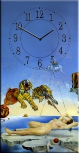 Часы на холсте Сон, (Сальвадор Дали) 25х50