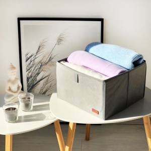 Органайзер для вещей, полотенец и постельного белья 30х30х20 см (Серый)