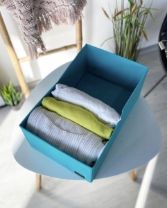 Органайзер для вещей, полотенец и постельного белья 40х25х16 см (Лазурь)