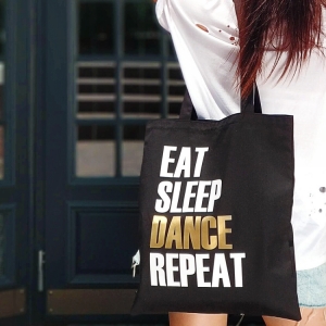 Эко сумка Eat Sleep Dance Repeat (Черная)