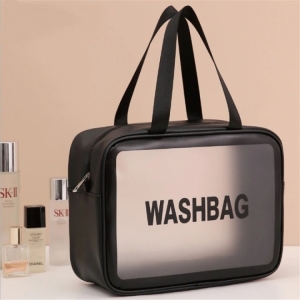 Прозрачная сумка-косметичка Washbag Big Black 26см