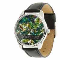 Часы Наручные Пальмовые Листья Black