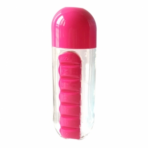 Бутылка для воды с таблетницей Pill Vitamin Water Bottle Pink