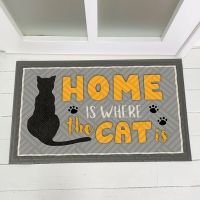 Дверний килимок Дім - там де є кіт