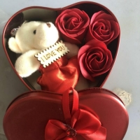 Подарочный набор для девушки Мишка с розами