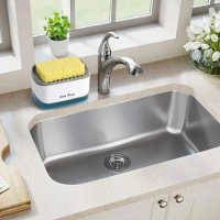 Фото Дозатор для средства для мытья посуды с губкой 2 в 1