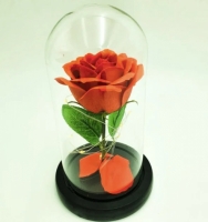 Роза красная в колбе с LED подсветкой