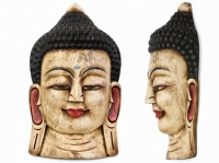 Этническая маска Будда 55 см белая