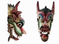 Этническая маска Дракон Раджа черный гребень 70 см узкая