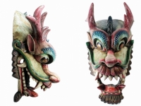 Этническая маска Дракон Раджа черный гребень 70 см широкая