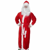 Карнавальный костюм Деда Мороза велюр красный