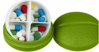 Контейнер для таблеток на 4 отделения зеленый