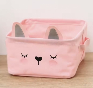 Корзина для игрушек  белья и мелочей розовый 16*22*14см